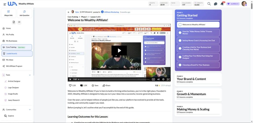 Wealthy Affiliate Training